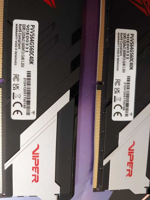 64GB DDR5 5600MT/s CL40 - Patriot Viper (EXPO, XMP)