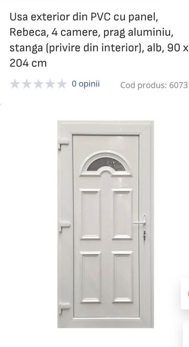 Ușă exterior PVC