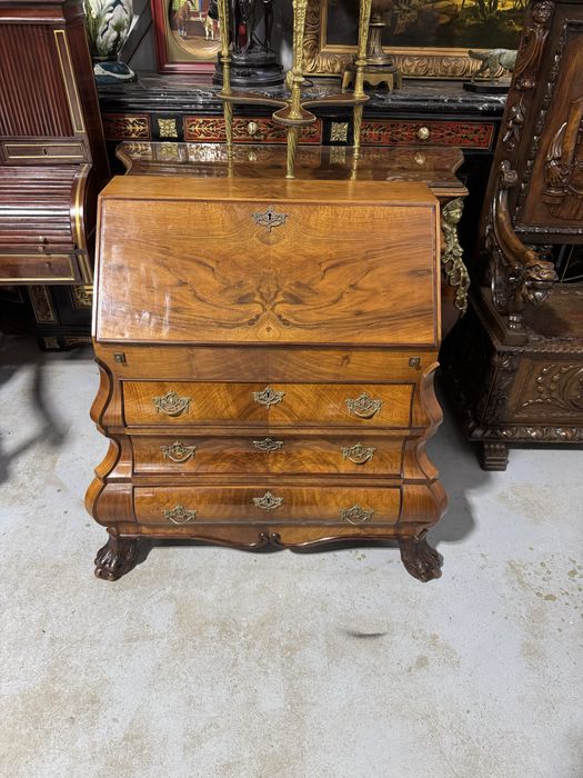 Birou/secretier - stil baroc, lemn furniruit, picioare sculptate