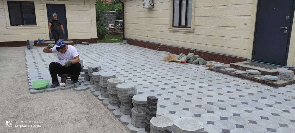 Укладка брусчатки плитки