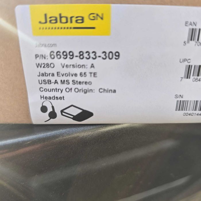 Casti Jabra Evolve 65 TE Microfon Bluetooth Wireless USB-C Sigilate