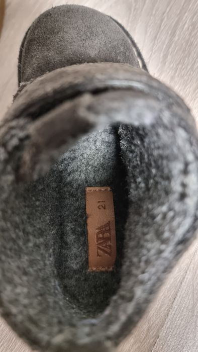 Ghetuțe Zara piele întoarsă îmblănite