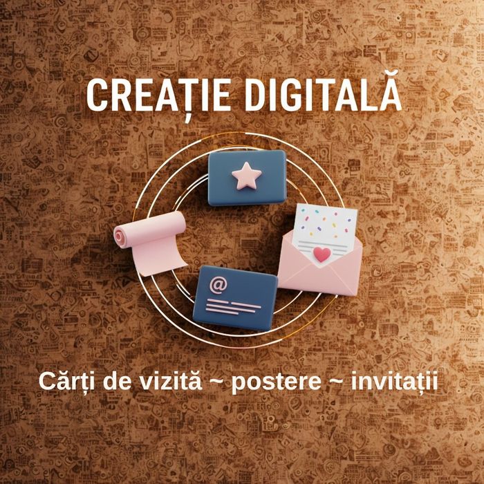 Creație digitală - cărți de vizită, invitații, postere, etc