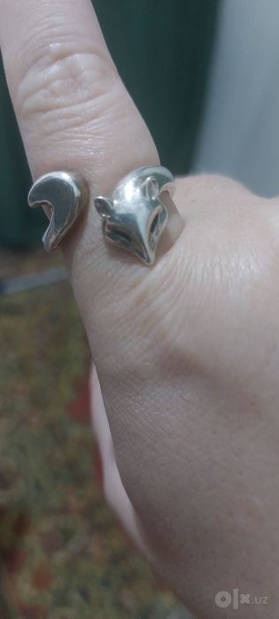 Серебряное кольцо лиса