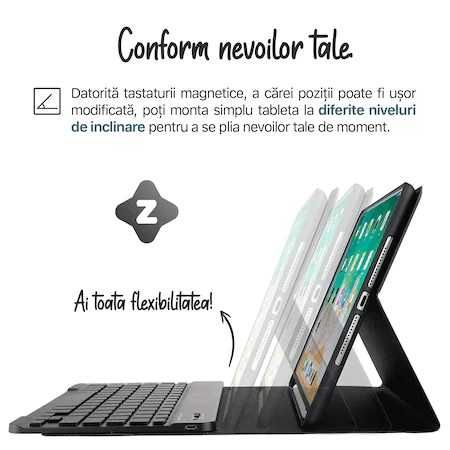 Husa cu Tastatura bluetooth compatibila cu Apple iPad Pro 12.9"