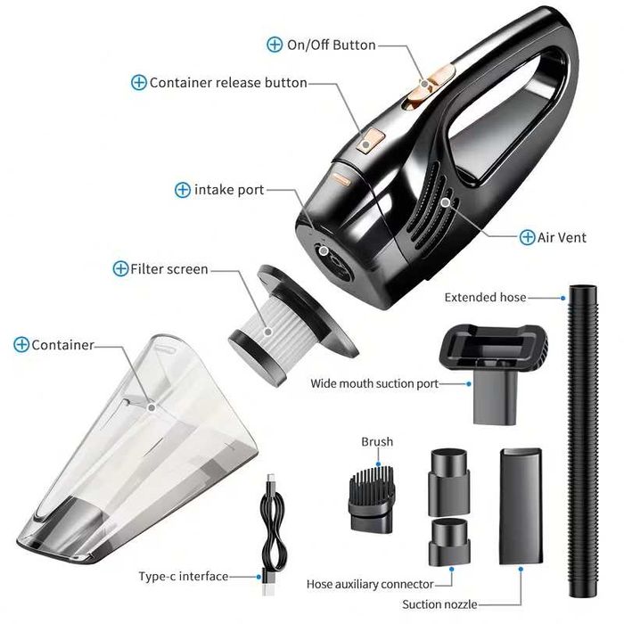 Многофункционална Прахосмукачка за Автомобил и Дом