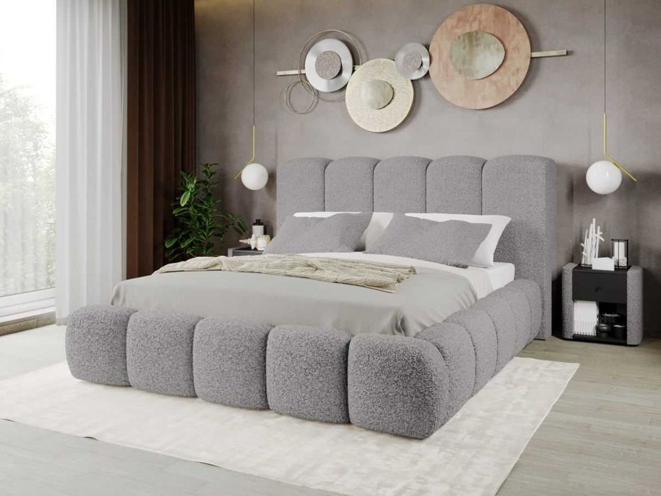 Pat Tapitat Noel Gri - Rolf 6 cu somiera fixa