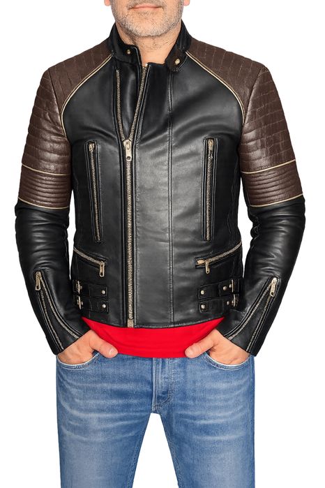 Diesel Black Gold Leather Biker Jacket – Made in Italy – Естествена Кожа – S/M – Рядък Модел