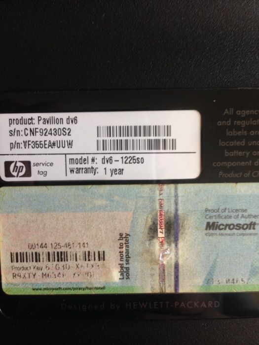 Laptop Hp Pavillion DV6 - DEFECT (PT PIESE)