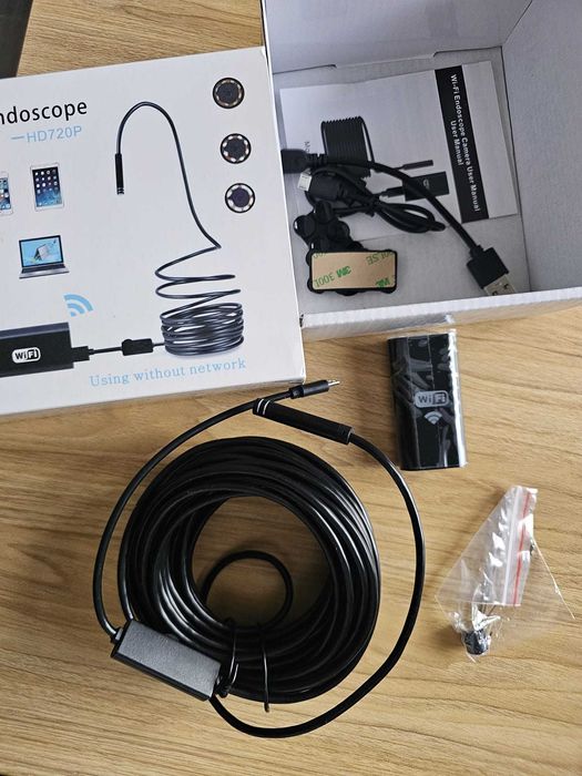 Camera Endoscop inspectie, 10 metri, cablu rigid, modelabil, cu LED