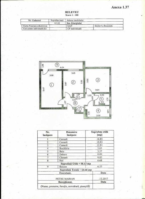 Sos. Giurgiului - apartament 3 camere de vanzare