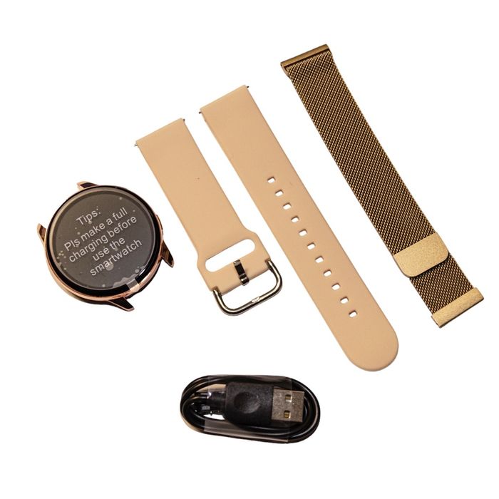 Елегантен дамски смарт часовник Android IOS G35 в розов цвят