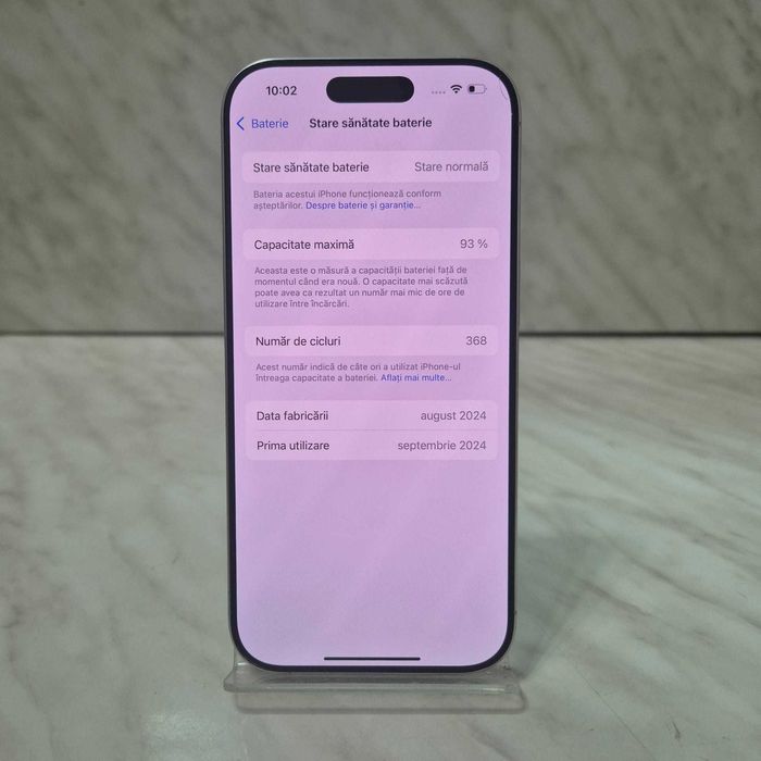 Telefon Apple iPhone 16 Pro 128 White 93% bat Zeus Amanet Rahova 34817