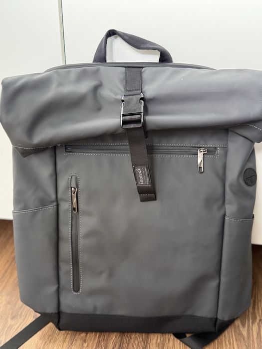 INATECK Rucsac rolltop impermeabil extensibil 50x40 cm laptop 17” gri