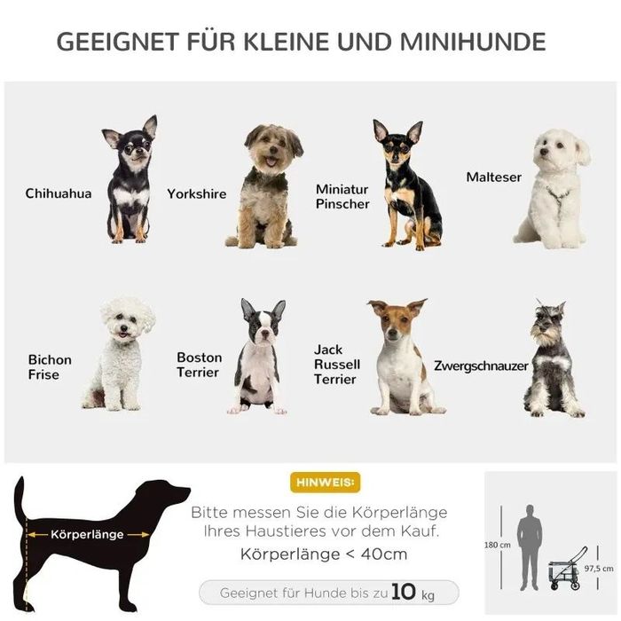 PawHut Кучешка количка за домашни любимци до 10 кг