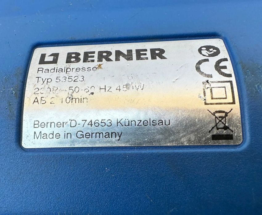 Berner Radialpresse - Преса за пресфитинги и тръби 12/15/18/22/28/35