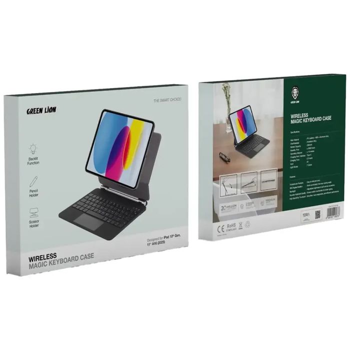 Magic keyboard green lion ipad A16 2025 chexol