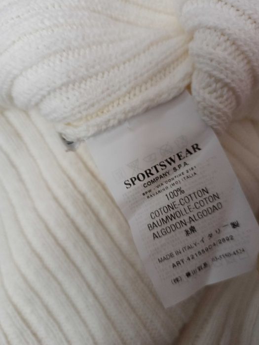 Pulover Stone Island alb cu negru marimea M