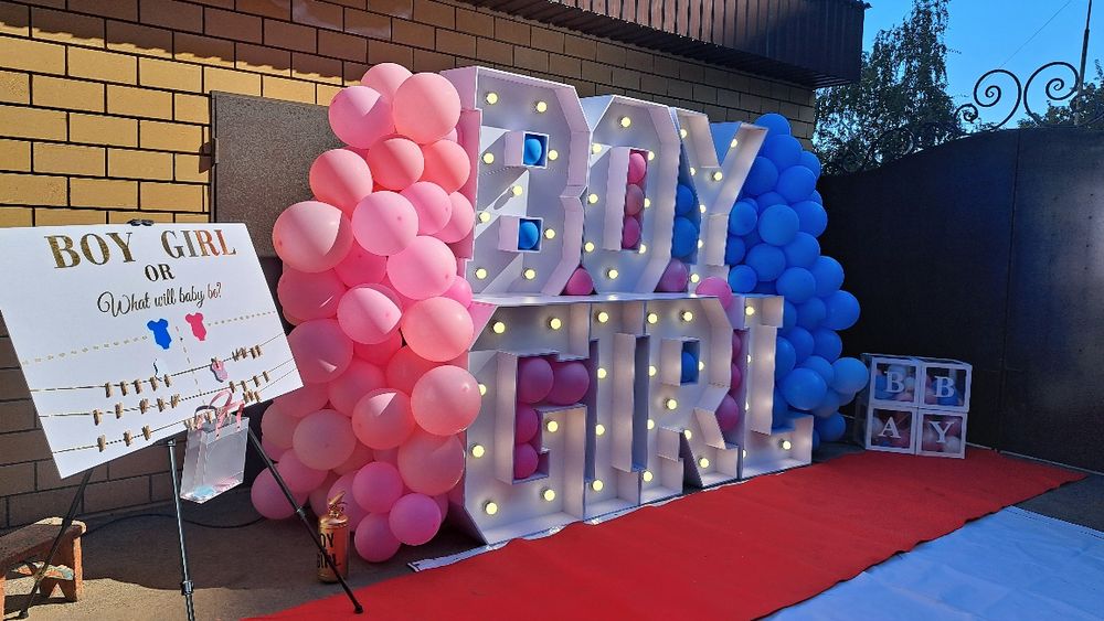 Гендер пати Метровые буквы