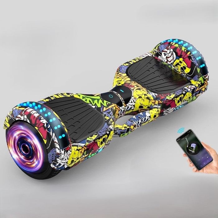 Hoverbord albastru/roz/multicolor
