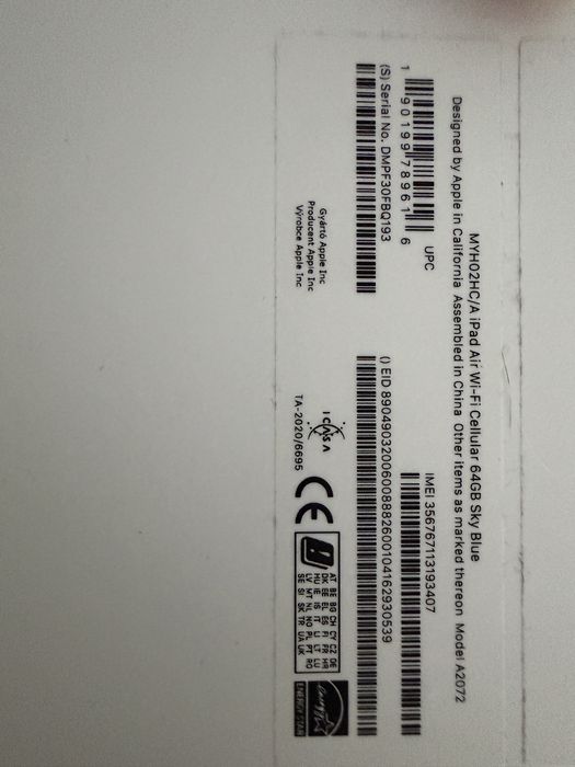 Tableta Apple iPad Air 2020 Albastru 64GB WiFI si Cellular