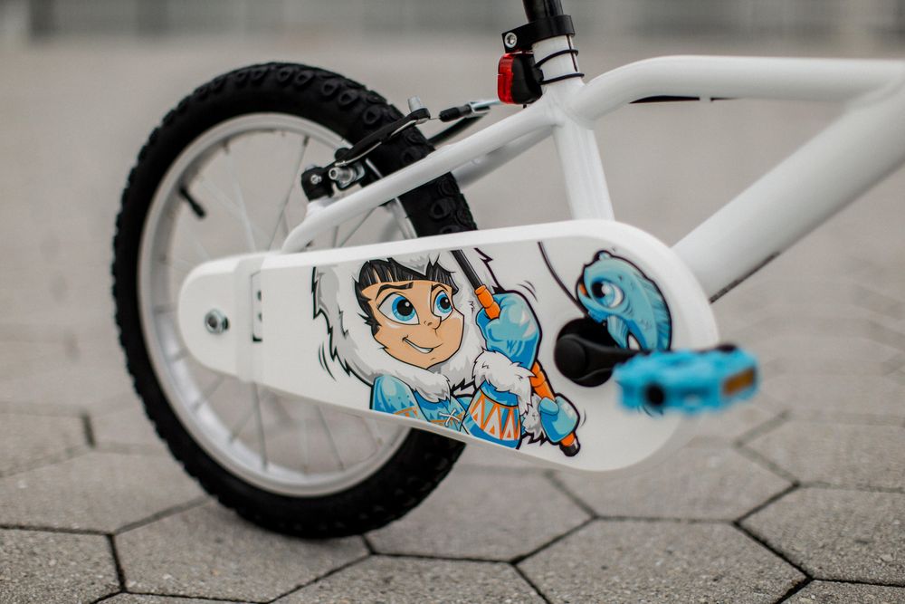Bicicletă Inuit 100 16" alb copii 105 - 120 - (SecondHand) Decathlon