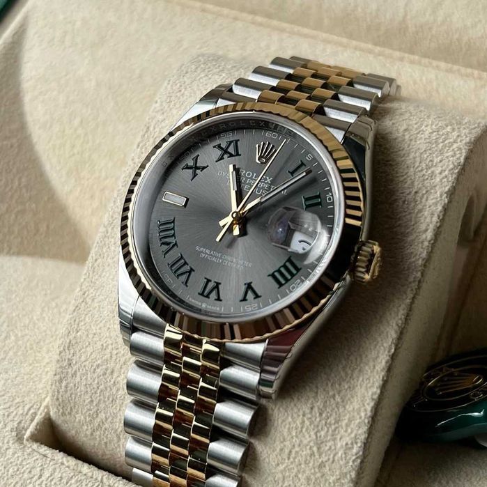rolex datejust 36mm wimbledon  bi