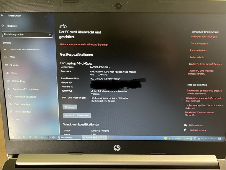 Laptop HP 14-dk0304ng