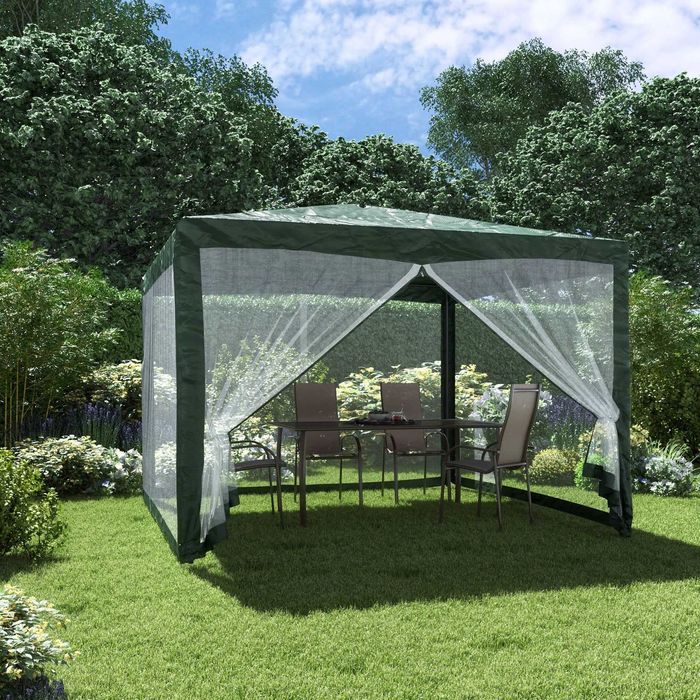 Pavilion Cort Foisor Patrat 3x3m Cadru Plasa Antitantari LivratGRATUIT