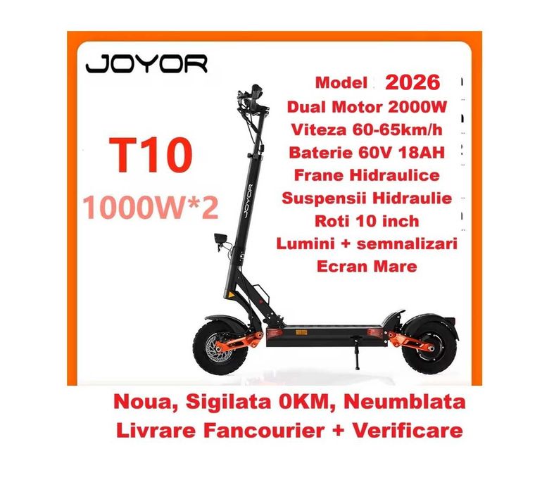 JOYOR T10‼️2026‼️SIGILAT‼️Dual Motor 2000W‼️65Km/h‼️Bat 60V‼️NOUA‼️