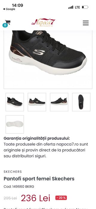 Pantofi sport dama Skechers noi