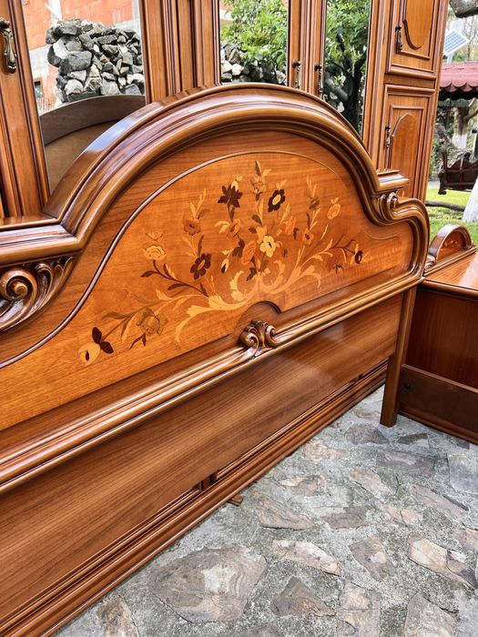 Dormitor stil Baroc din lemn cu intarsii florale !