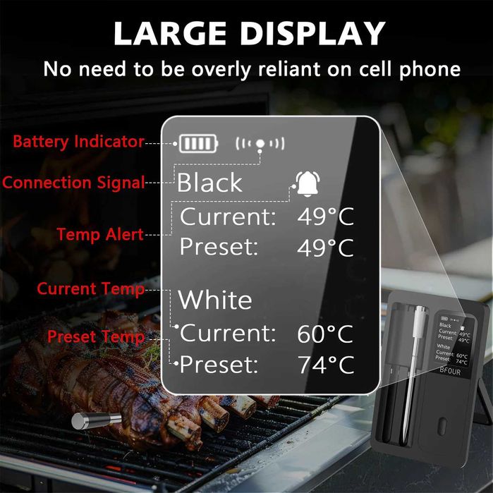 Termometru wireless pentru carne BF-40 Pro