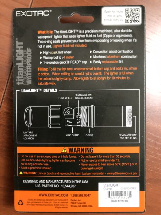 Зажигалка Exotac Titanlight