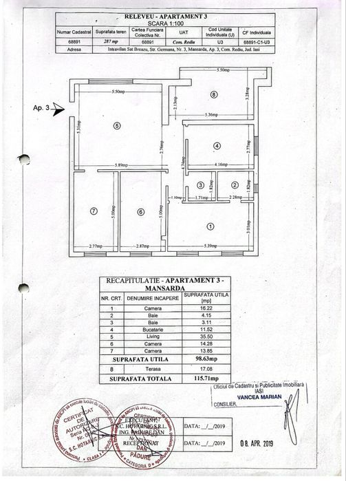 Apartament 4 camere de vanzare!!