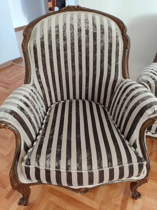 Canapea textil lemn masiv piele 3 locuri