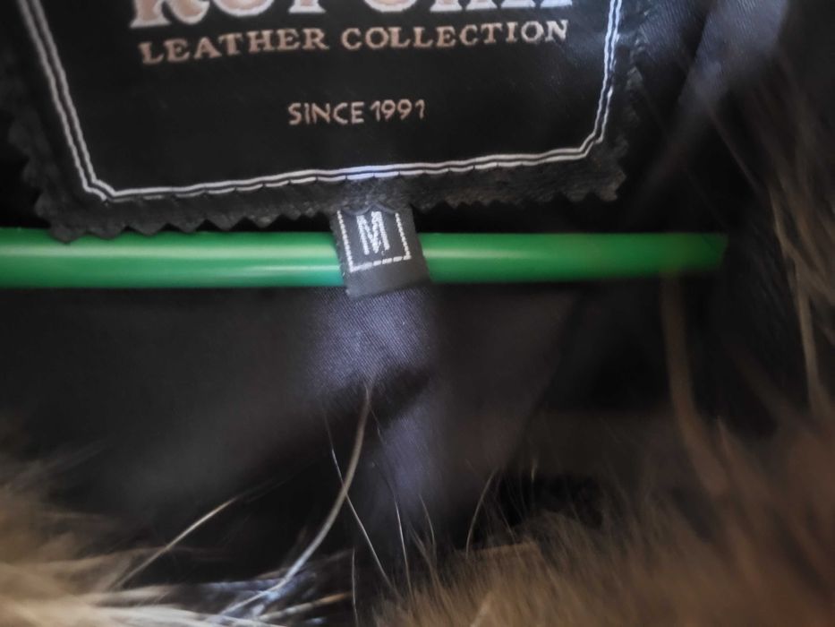 Естествена кожа с яка от лисица