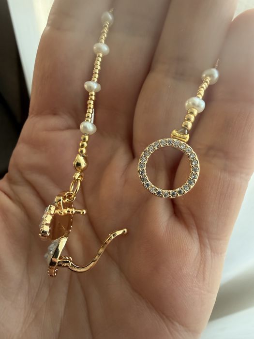 Colier fluture - Placat aur 18K, Perle de cultură și Miyuki