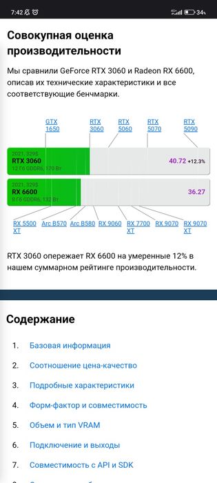 AMD RX 6600 [Аналог RTX 3060]