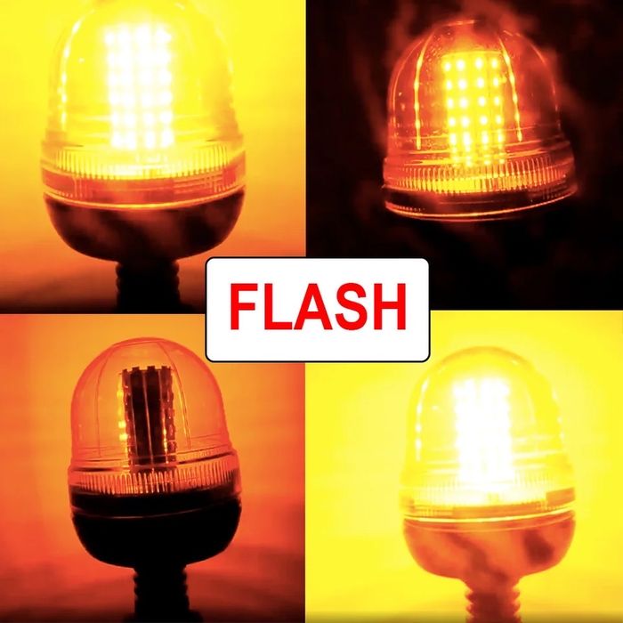 LED ЛЕД Аварийна Сигнална Лампа Авариен Буркан Маяк 12V 24V 80 Диода