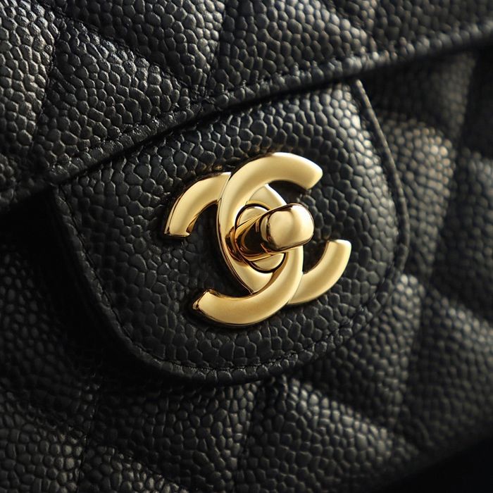 Geanta Chanel classic flap 25cm piele caviar, tip Premium