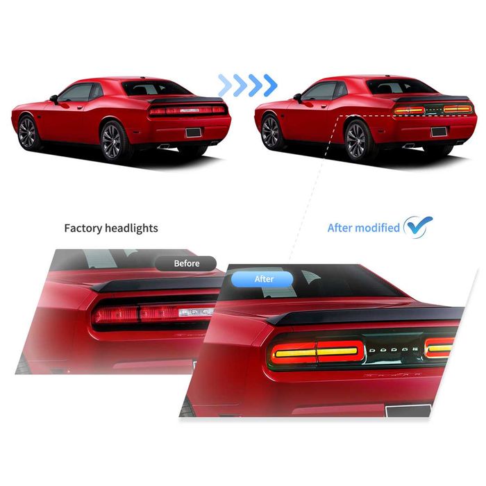 Стопове с жълти мигачи за Dodge Challenger 08-14