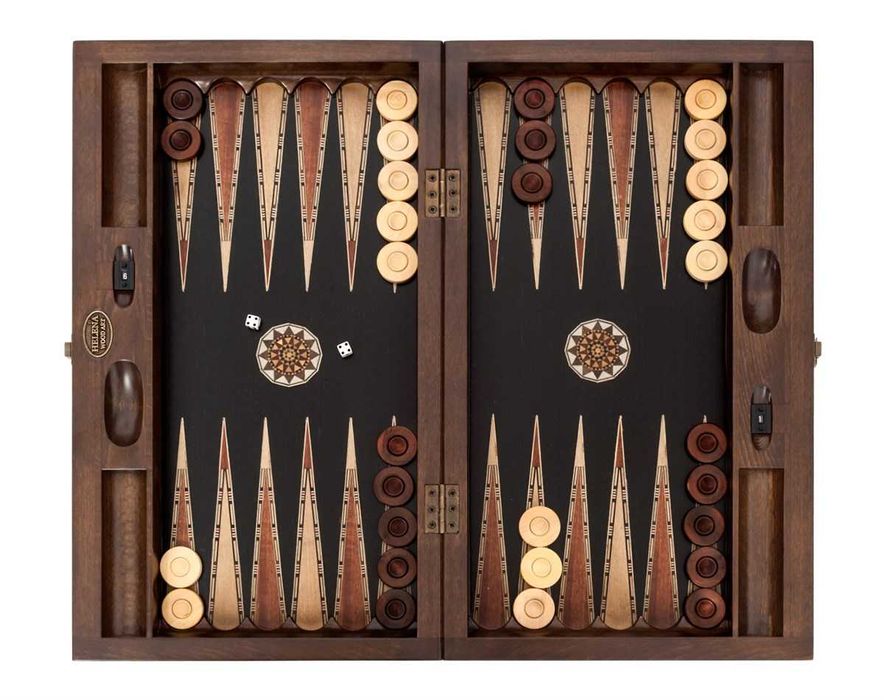 Joc table si sah din lemn masiv si sidef. Cadoul perfect. King 2168