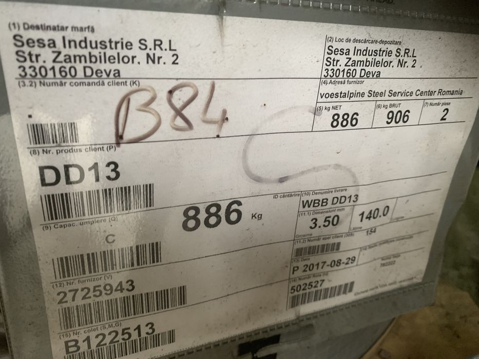 Tabla neagra din fier si inox- rola - colac - rulou pentru stanta NOUA