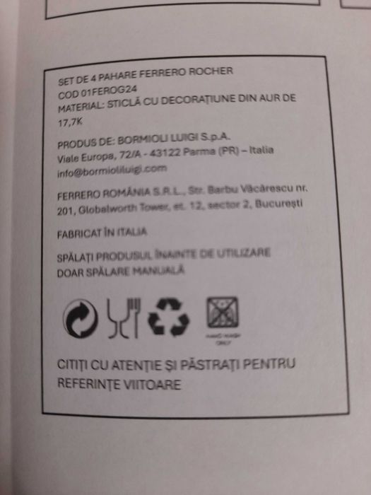 Set pahare Fererro Rocher
