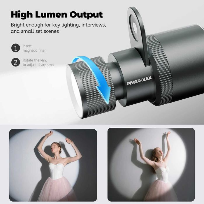 KIT LUMINA sau SPOTLIGHT Photoolex PRO 12W Portable Photography light