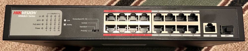 hikvision PoE коммутатор 16 портов сетевой switch