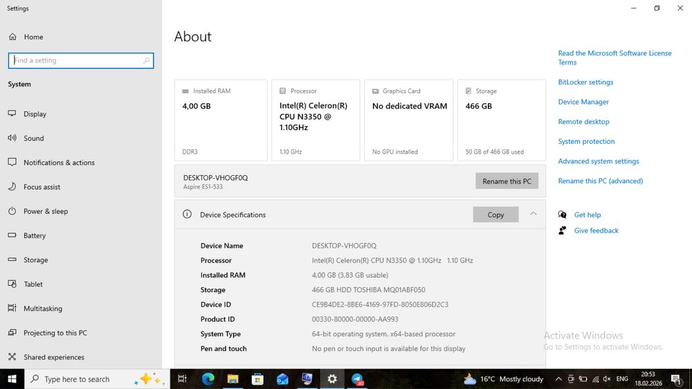 Acer Aspire ES1-533