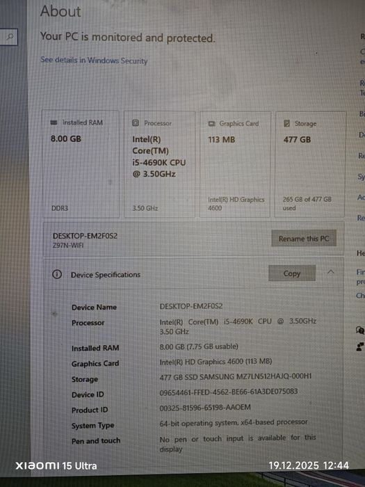 Kit Placa de Baza Gigabyte Z97N-WIFI i5 4690k 8GB DDR3 1600 Mhz CORSAR