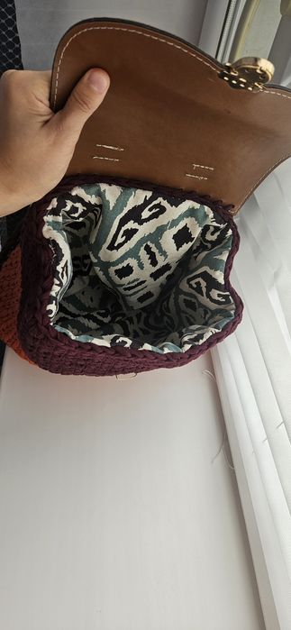 вязаная сумка рюкзак